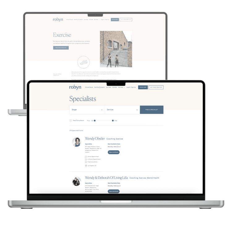 Laptops showcasing the Nest by Robyn provider network